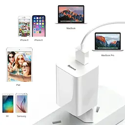 Мережевий зарядний пристрій Baseus Home Charger 1USB QC3.0 12V/2A білий (CCALL-BX02) - мініатюра 4