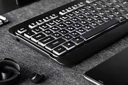 Клавіатура мембранна USB з LED-підсвіткою 2E KS-120 Black, 104key, USB-A, EN/UK, White LED - мініатюра 4