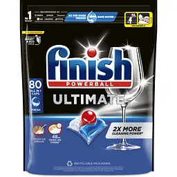 Набір: капсули для посудомийних машин Finish Ultimate All in 1, 80 шт. + сіль для посудомийних машин Finish 4 кг - мініатюра 2