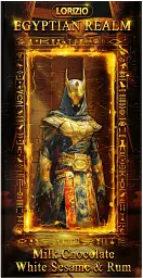 Шоколад молочний Lorizio з родзинками, смаженим кунжутом та ромом "EGYPTIAN REALM" 100 г