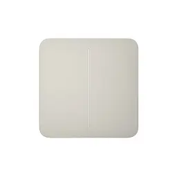 Розумний двоклавішний прохідний вимикач Ajax LightSwitch (2-gang/2-way) Jeweller (oyster/устричний) (26-00411)