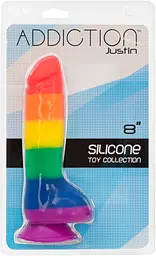 Райдужний фалоімітатор Addiction - JUSTIN - 8" - RAINBOW, 20,3 см, силікон - мініатюра 6