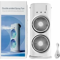 Вентилятор настільний подвійний Double-ended Spray Fan з охолодженням та LED підсвічуванням