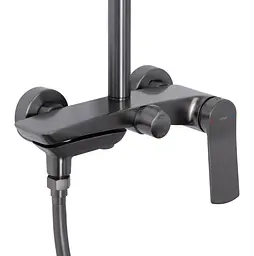 Душова система універсальна Qtap Slavonice Gunmetal Black PVD з виливом QTSLA111GMB45910 - мініатюра 4