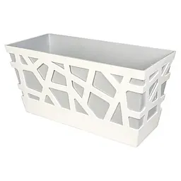 Вазон Idel Flowerbox, 40 см, сірий з білим (730034)