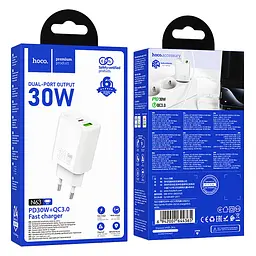 МЗП Hoco N63 Gentle PD30W+QC3.0 (1USB-A/1C) White - мініатюра 4