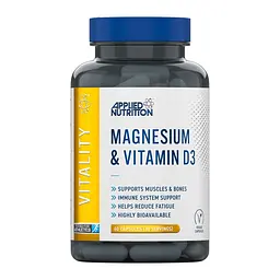 Магній та вітамін D3 Magnesium & Vitamin D3, 60 капсул Applied Nutrition vit0004462