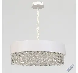 Велика біла кришталева світлодіодна люстра Artlight 8677/800WH діаметром 78,5 см та 15 патронами E14 - мініатюра 2
