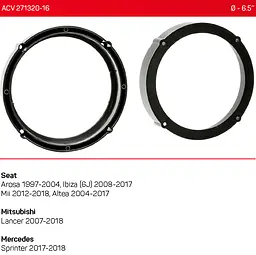 Проставки під динаміки 165 мм / 6.5" ACV 271320-16 для автомобілів Volkswagen - мініатюра 4