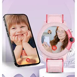 Смарт-годинник дитячий Lemfo D36 4G з камерою силіконовий ремінець Pink (16736-hbr) - мініатюра 6
