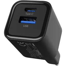 Мережевий зарядний пристрій Proove Silicone Power Plus 20W USB-C/USB-A Black (WCSP2011001) [130276] - мініатюра 2