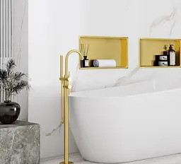 Вбудована полиця Rea 30x45 brushed gold з обідком REA-05607, Золотий - мініатюра 3