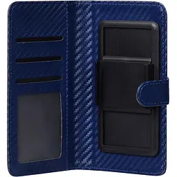 Чохол-книжка Toto Book Carbon Fiber Universal Cover 4.7-5.3" Navy Blue - мініатюра 3