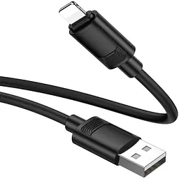 Дата кабель Hoco X122 Benefit USB to Lightning 2.4A (1m) Black - мініатюра 3