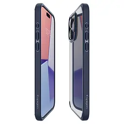 Прозорий чохол Spigen Ultra Hybrid для iPhone 15 Pro (6.1") Navy Blue ACS06711 - мініатюра 4