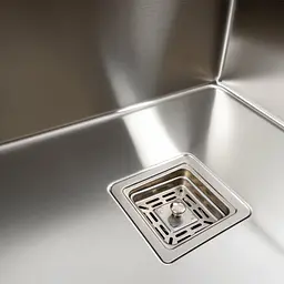 Кухонна мийка Platinum Handmade 50x50 нержавійка з підставкою для ножів + сифон, дозатор та кошик, Нержавіюча сталь - мініатюра 6