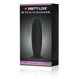 Анальна пробка Pretty Love Butt Plug Massager 11 см (чорний) - мініатюра 9