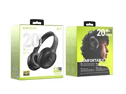 Навушники Borofone BO19 Musique BT headphones, BT5.3, ANC, AUX, 200mAh, 20h, black - мініатюра 6