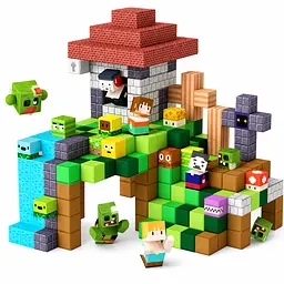 Магнітний конструктор Minecraft 100 шт по грі Майнкрафт Зомбі Mk001042