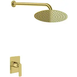 Душова система Kohlman Experience 25 brushed gold + BOX прихованого монтажу KPL-QW220EGDBR25, Золотий