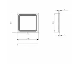 Дзеркало Sanwerk з підсвіткою ЛАВА "Хелла" 70*65 (ZL0000154) - мініатюра 6