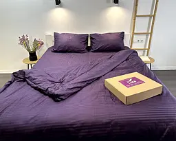 Постільна білизна LARA сатин-страйп LUX dark violet d13210р полуторний - мініатюра 3
