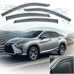Дефлектори вікон вітровики Benke для Lexus RX 2016- Хром Молдинг Із Нержавіючої Сталі 3D (BLXRX1623-W/S)