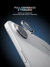 Захисне скло для камери Apple iPhone 17 Air, Supreme BI, сріблястий колір, з рамкою, глянцеве скло для захисту лінз, протиударне, прозоре, з клейовим шаром по контуру, не впливає на якість фото, ArmorStandart (ARM86449) - мініатюра 2
