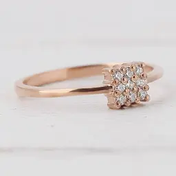 Каблучка з червоного золота з фіанітами 18 K-0296 - мініатюра 4