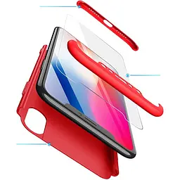 Чохол-накладка GKK 3 in 1 Hard PC Case Apple iPhone X Red - мініатюра 2