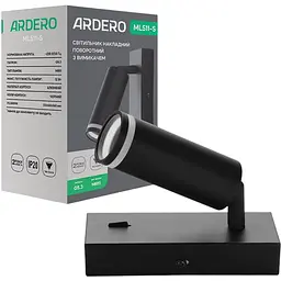 Світильник накладний Ardero ML511-S MR11 G5.3 з вимикачем поворотний чорний (80387)