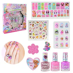 Дитячий набір для манікюру та нейл-арту Bling Nail з лаками та наклейками (N02D)
