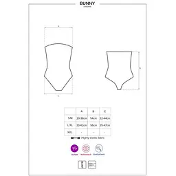 Еротичний костюм кролика Obsessive Bunny costume S/M, Black - мініатюра 5