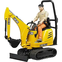 Іграшкова машинка Bruder Міні-екскаватор JCB та фігуркою 1:16 (62002) - мініатюра 3