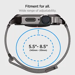 Чохол-ремінець Spigen Metal Fit Pro для Apple Watch 44/45mm Graphite (ACS04585) - мініатюра 13