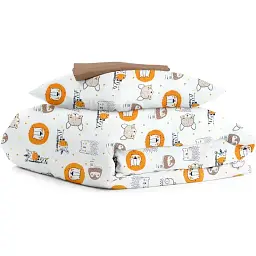 Комплект постільної білизни Cosas підлітковий LEO & GIRAFFE CS1 160 x 220 см (LeoGiraffeFox_Brown_155)