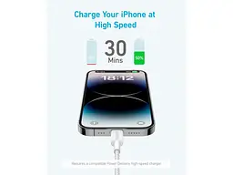 Кабель Lightning ANKER Powerline 322 USB-З to Lightning 1.8м White (A81B6H21) - мініатюра 3