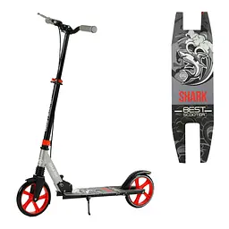 Самокат Best Scooter 77-99.5х53х15 см Чорно-червоний 000283556 - мініатюра 2