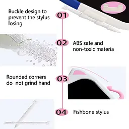 Графічний планшет для дітей Cat Ears 10" Багаторазова електронна дошка з РК дисплеєм та ручкою-стилусом - мініатюра 3