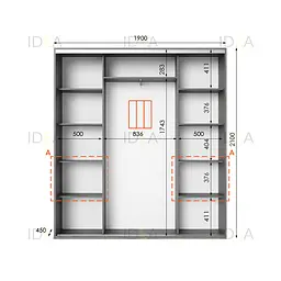 Шафа-купе Idea серія 7 190 x 45 x 210 см Венге темний - мініатюра 2