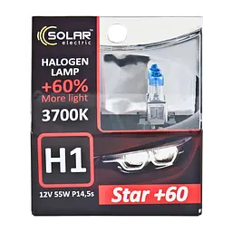 Галогенова лампа Solar H1 12V 55W P14,5s Starlight +60%, SET(1231S2)
