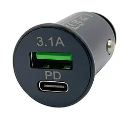 Автомобільний зарядний пристрій XON UniLink Type-C 15W (PD15) + 5V/3.1A Black (CU00AC31AB 3395)