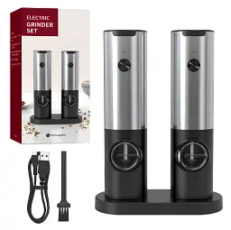 Акумуляторний млинок для спецій Electric Grinder Set із зарядною базою 3-в-1 (00417)