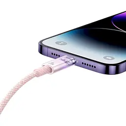 Кабель Baseus Explorer Series Fast Charging Cable with Smart Temperature Control Cable Type-C to Lightning 20W 1m CATS010204 Pink - мініатюра 5
