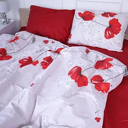 Простирадло MirSon Бязь 17-4768 Cristoforo 150х220 см червоне (2200008944766) - мініатюра 3