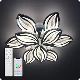 Люстра світлодіодна 517 Light 3color з пультом 180Вт Хром (02113)