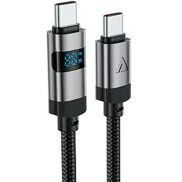 Кабель USB 2.0 Type-C M-M, 1.2 м 60W digital display Чорний, C15-03 Acefast