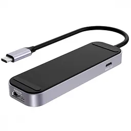 USB-Хаб Type-C-Хаб Proove Shadow (2*USB3.0 + Type-C + PD100W + HDMI) dark gray (HBSW10221205) - мініатюра 4