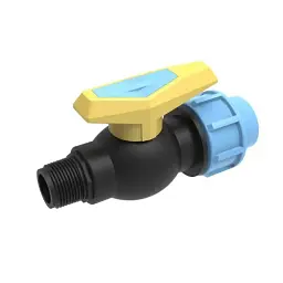 Кран кульовий SantehPlast ПЕ затиск із зовнішньою різьбою 25х3/4" PP 30412