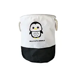 Кошик для іграшок та білизни "Hello cute animals Пінгвін" MGZ-1006 (Black) 35 х 40 см
